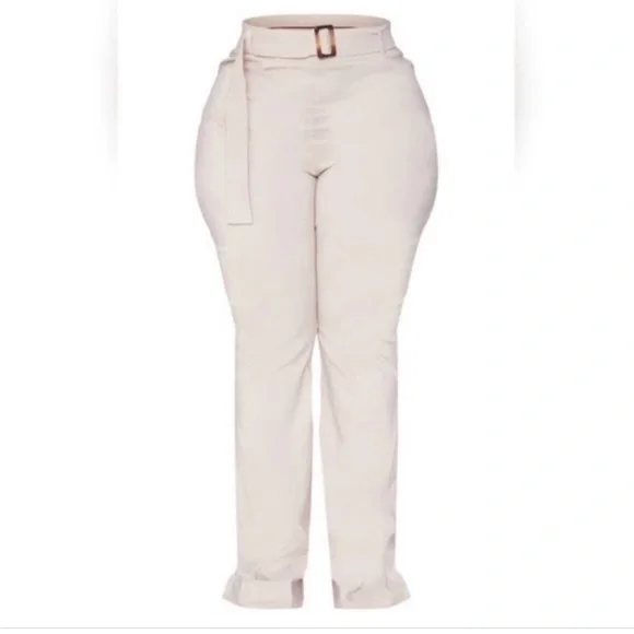 BUNDLE OFF SHOULDER TOP & HIGH WAISTED KHAKI PANTS SET - Picture 7 of 12